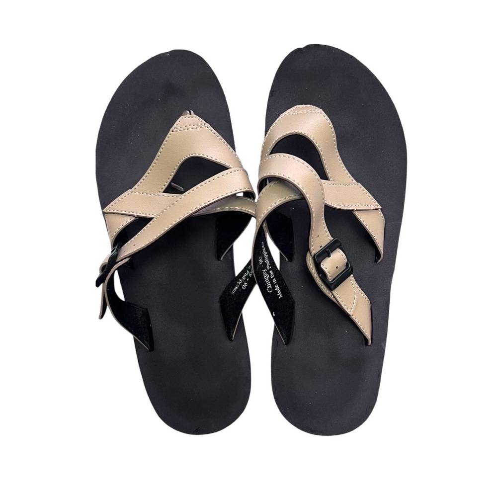 Stylish Tan and Black Women's Sandals
